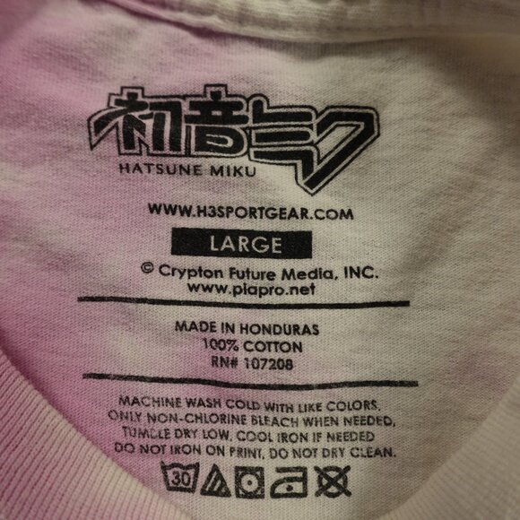 Hatsune Miku Tie-Dye Long Sleeve Graphic Tee Unisex Large Pink White Tie Dye - Picture 4 of 10